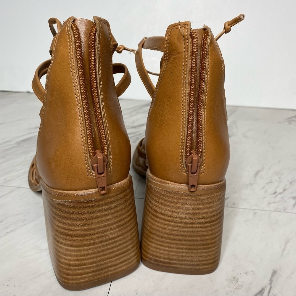 Steve Madden Cherri Strappy Brown Leather Heeled Sandal 10M - Picture 4 of 16